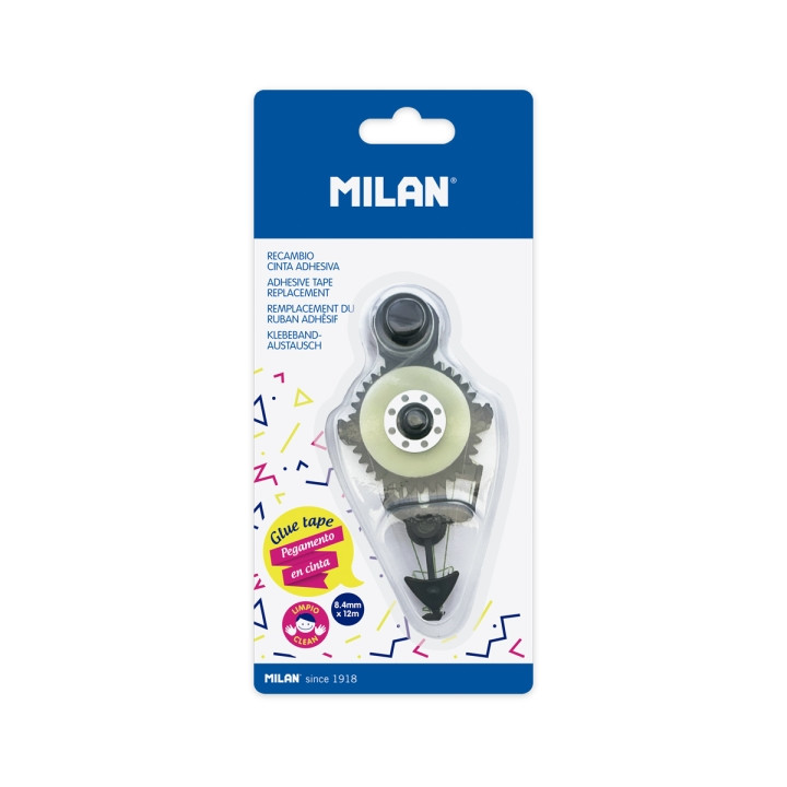 Milan Acid Recambio de Pegamento en Cinta - Multiusos - Multisuperficies - 8.4mm x 12m - Color Transparente
