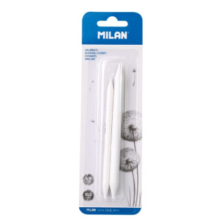 Milan Pack de 2 Difuminos - Diametro de 6.9 y 10.5mm - Recomendado para Bellas Artes - Color Blanco