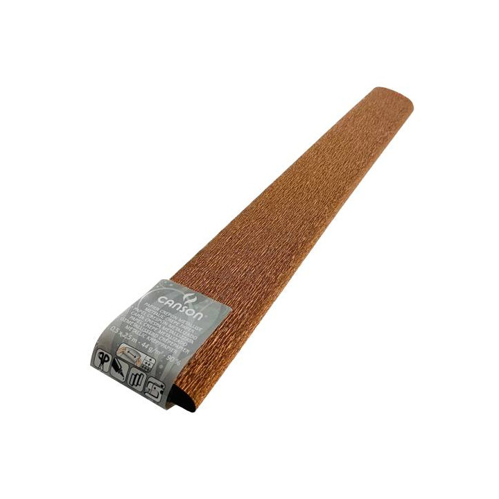 Canson Rollo de Papel Crespon 44 g/m² - Crepado al 90% - Rollo de 50x250cm - Ideal para Manualidades y Decoracion - Color Cobr