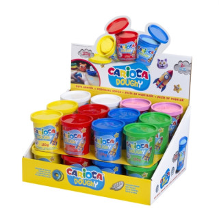 Carioca Doughy Expositor con 26 Botes de Pasta de Modelar 120gr - Blanda y Flexible - Facil de Amasar y Moldear - Ideal para In