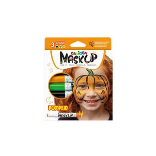 Carioca Mask Up Pumpkin Pack de 3 Colores para la Piel - Colores Brillantes - Lavables - Base Agua - Incluye Dos Tutoriales Pas