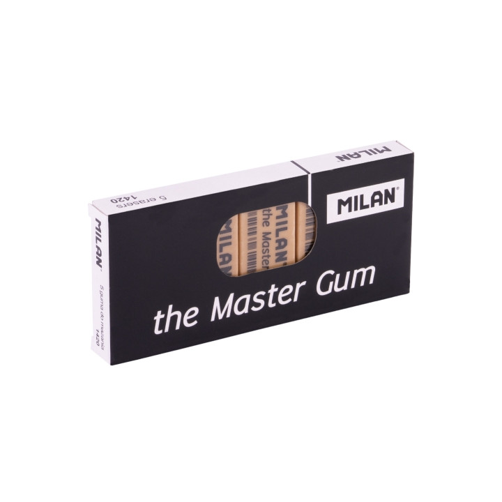 Milan Master Gum Gomas de Borrar para Bellas Artes - Envueltas Individualmente - Miga de Pan - Caucho Sintetico - Color Marron