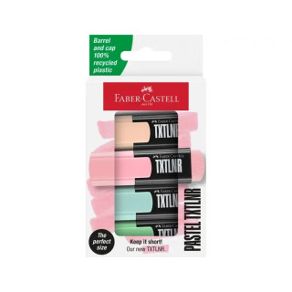 Faber-Castell TXTLNR Pack de 4 Marcadores Fluorescentes - Punta Biselada - Trazo entre 1