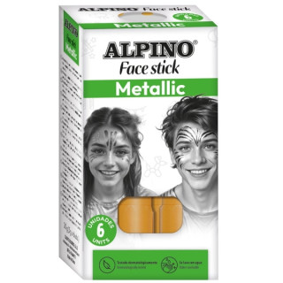 Alpino Fiesta Face Stick Pack con 6 Barritas de Pintura Facial - Sistema Retractil Giratorio - Se Lava con Agua - Testado Derma