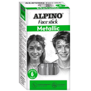 Alpino Fiesta Face Stick Pack con 6 Barritas de Pintura Facial - Sistema Retractil Giratorio - Se Lava con Agua - Testado Derma