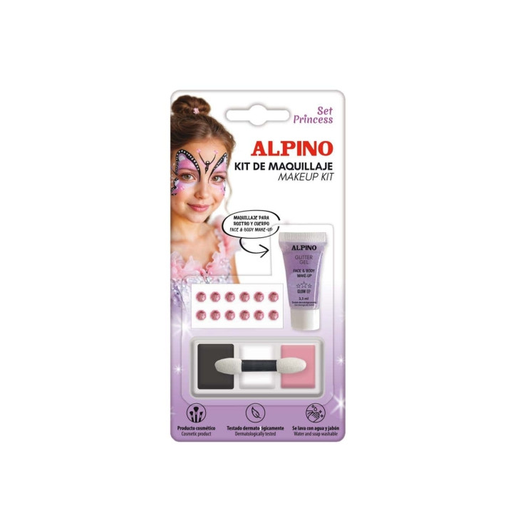 Alpino Set de Maquillaje Princess - Se Lava con Agua y Jabon - Testado Dermatologicamente - Colores Surtidos