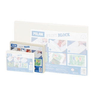 Milan Print Block Plancha de Grabado - Formato M - 10x15x0.9cm - Color Blanco