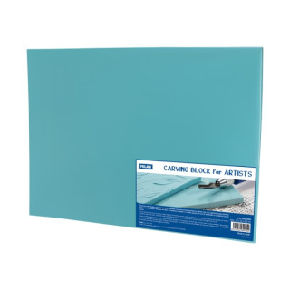 Milan Carving Block Plancha de Grabado - Vinilo Flexible - Formato XL - 30x22x0.6cm - Color Azul