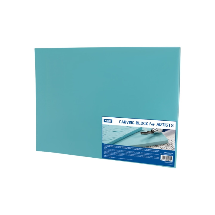 Milan Carving Block Plancha de Grabado - Vinilo Flexible - Formato XL - 30x22x0.6cm - Color Azul
