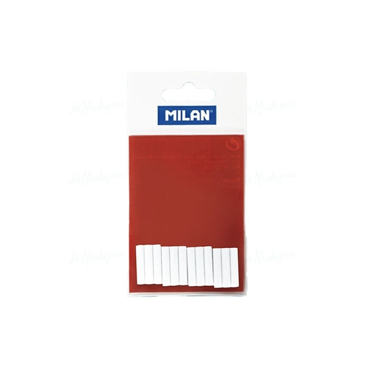 Milan Pack de 12 Gomas de Recambio Flexibles para Borrador Electrico - Color Blanco