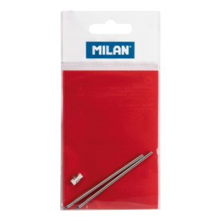 Milan Recambio para Boligrafo Multifuncion - Tinta Azul - Tinta Roja - Goma de Borrar - Colores Surtidos
