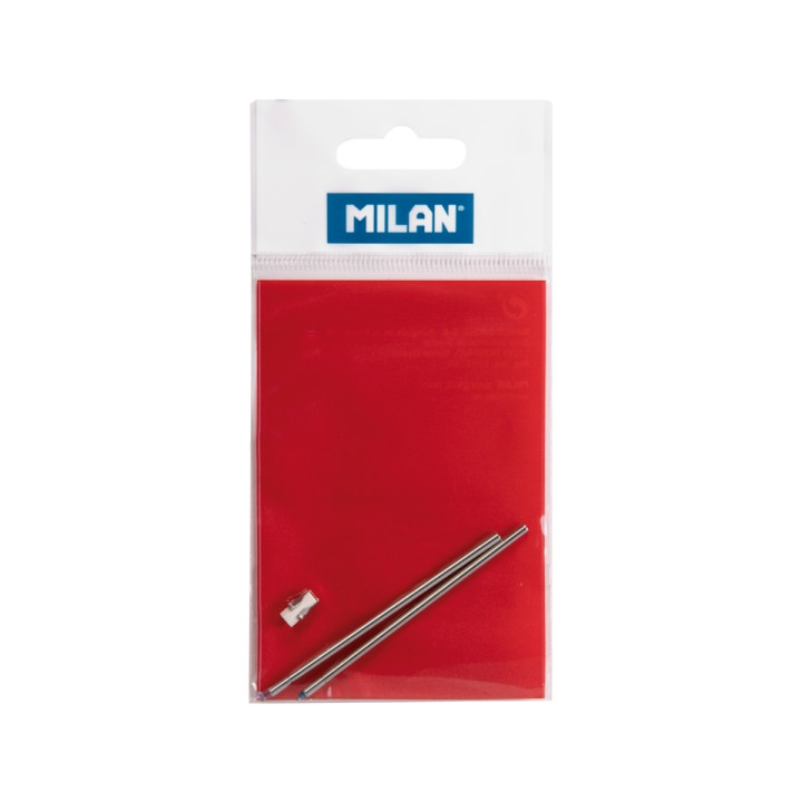 Milan Recambio para Boligrafo Multifuncion - Tinta Azul - Tinta Roja - Goma de Borrar - Colores Surtidos