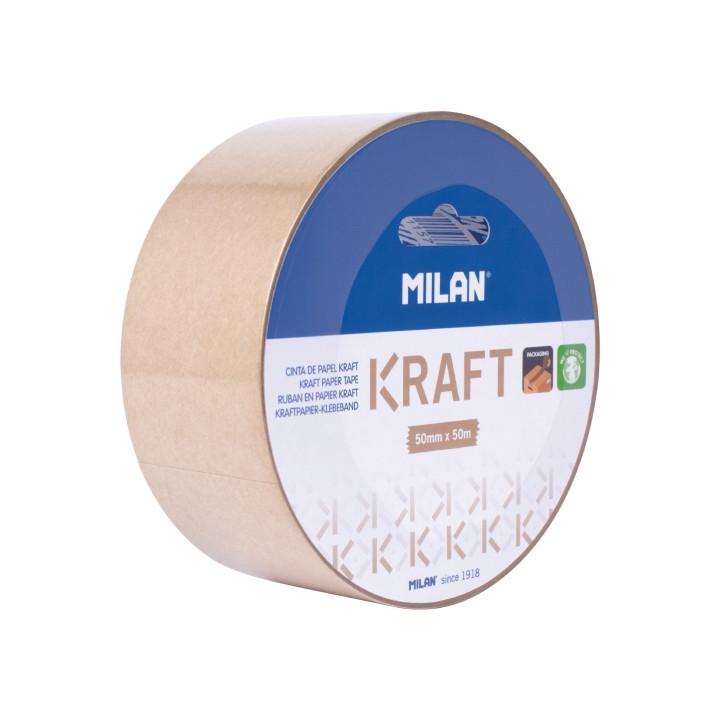 Milan Precinto de Papel Kraft - 50mm x 50m - Color Marron