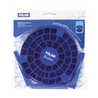 Milan Soporte para Pinceles con 49 Agujeros - Desmontable - 3 Patas - 14.5x10cm - Color Azul Marino