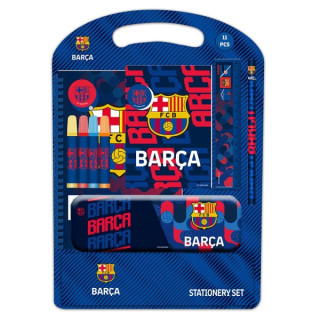 Safta F.C.Barcelona Pack Escolar de 11 Piezas - Plumier Metalico - Presentado en Blister de Carton y PVC Transparente - 27x37.5