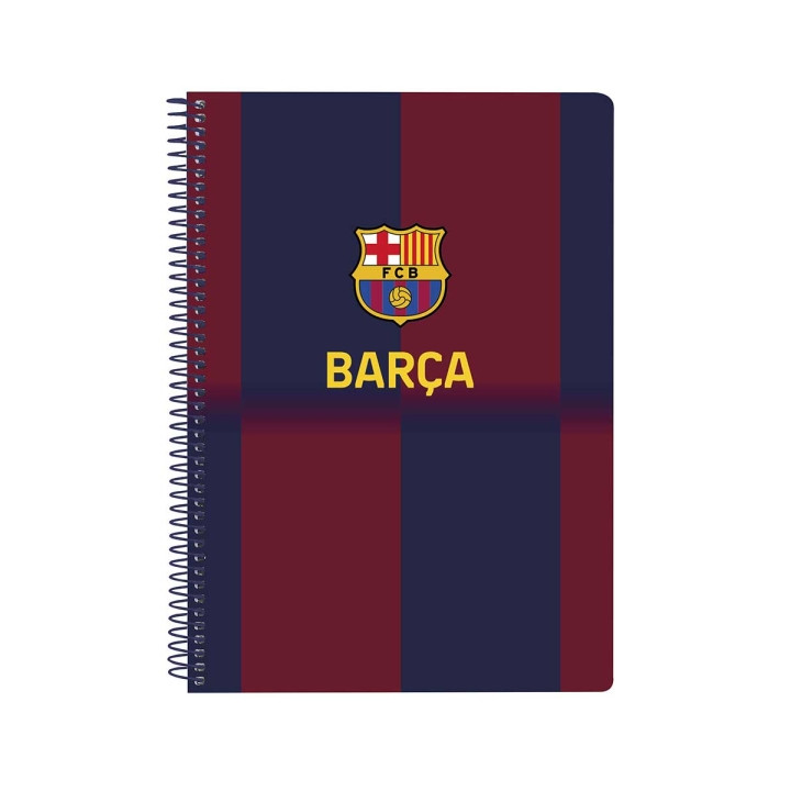 Safta F.C.Barcelona Cuaderno Espiral - Tapas Duras - 80 Hojas A4 con Cuadriculada 4X4mm - Formato Cuarto - 15.5x22x1cm - Color