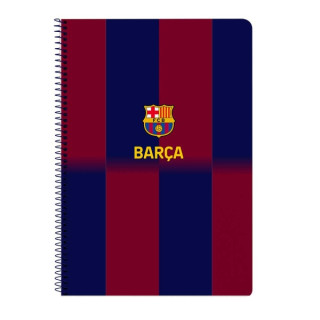 Safta F.C.Barcelona Cuaderno Espiral - Tapas Duras - 80 Hojas A4 con Cuadriculada 4X4mm - Formato Folio - 21.5x31x1cm - Color R