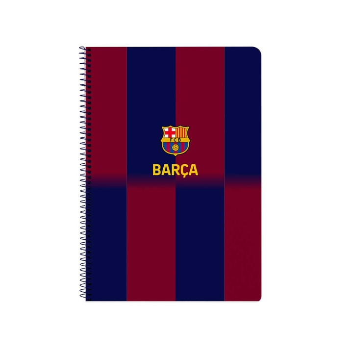Safta F.C.Barcelona Cuaderno Espiral - Tapas Duras - 80 Hojas A4 con Cuadriculada 4X4mm - Formato Folio - 21.5x31x1cm - Color R