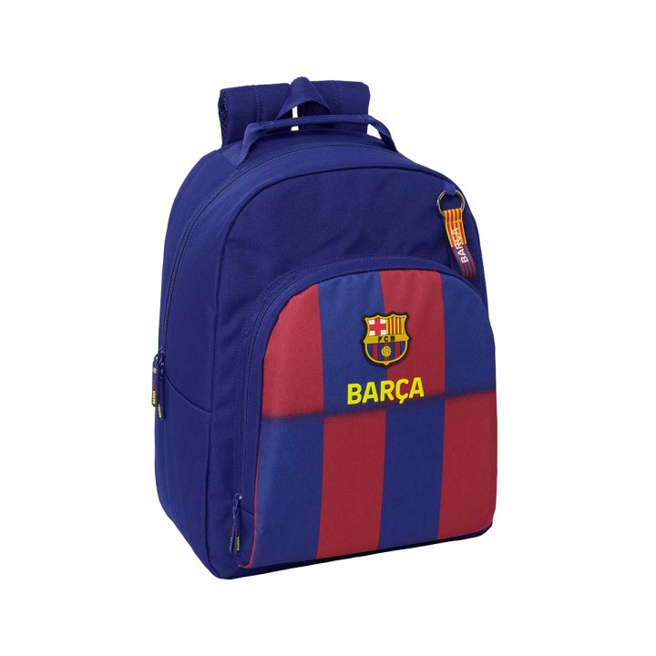 Safta F.C.Barcelona Mochila Escolar de 20.1L - Adaptable a Carro - 2 Compartimentos - Doble Tirador en Cremallera - 32x42x15cm