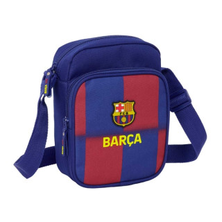Safta F.C.Barcelona Bandolera de 2L - Ajustable - Bolsillo Trasero con Velcro - Cierre con Cremallera - 16x22x6cm - Color Rojo