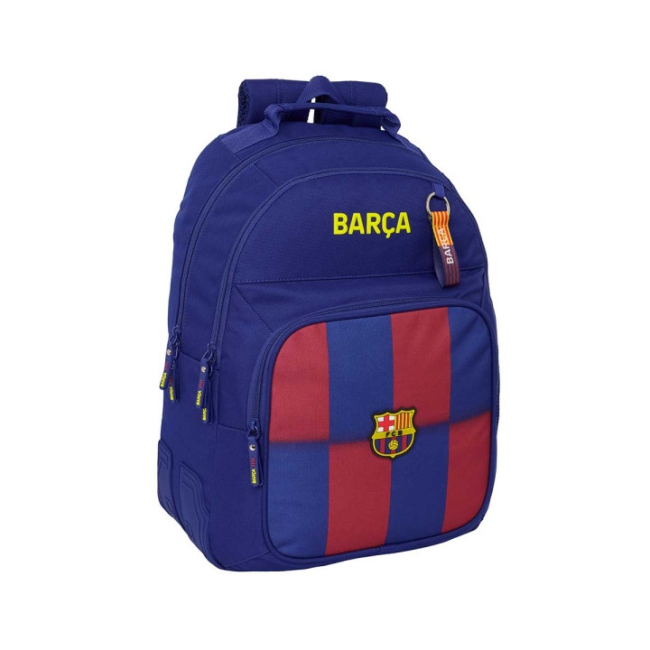 Safta F.C.Barcelona Mochila Escolar de 20L - Adaptable a Carro - 3 Compartimentos - Portabotellas - 32x42x15cm - Color Rojo y A