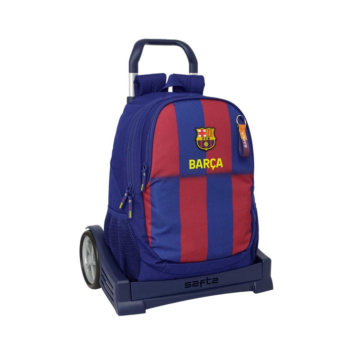 Safta F.C.Barcelona Mochila de 22.5L con Carro Evolution Integrado - Portabotellas - Extraible para Limpieza - Carro de PP
