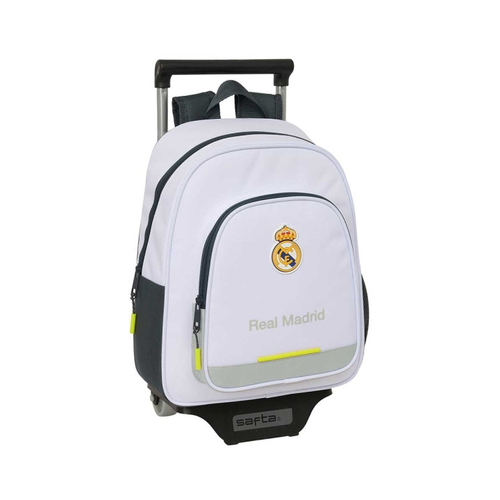Safta Real Madrid Mochila con Carro de 10L 705 Integrado - Portabotellas - Extraible para Limpieza - Carro de PP