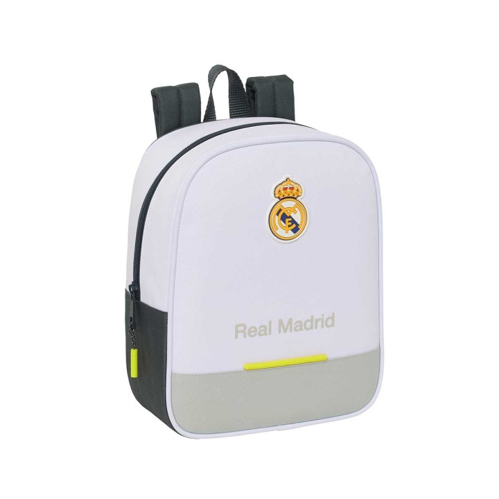 Safta Real Madrid Mochila Guarderia de 6L - Adaptable a Carro - Tarjeta de Identificacion Personal - Cierre de Cremallera - 22x