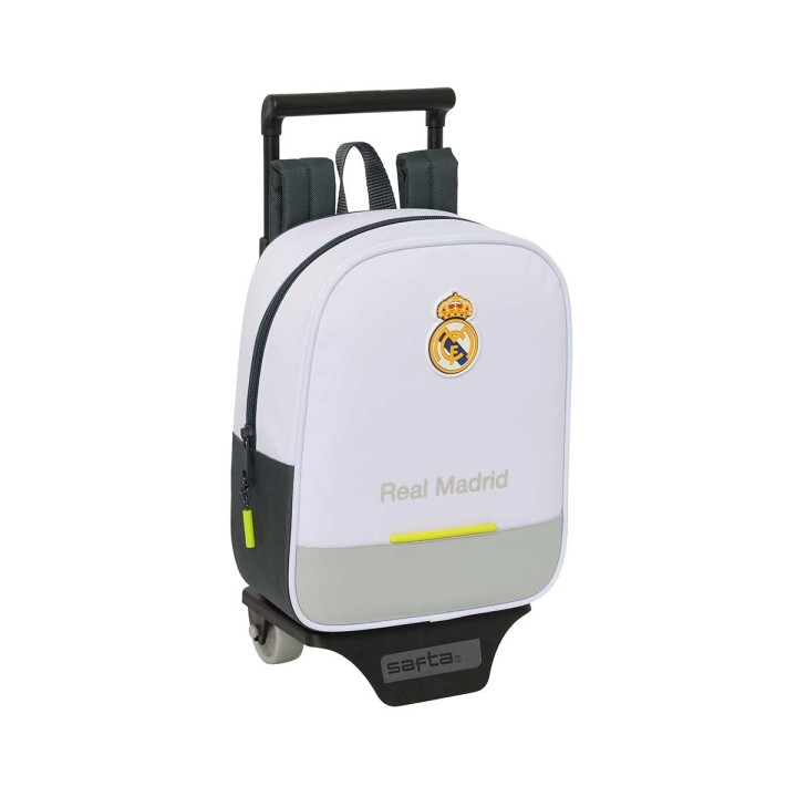 Safta Real Madrid Mochila de 6L con Carro 805 Integrado - Extraible para Lavado - Tarjeta de Identificacion Personal - Carro de