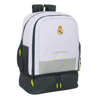 Safta Real Madrid Mochila Escolar de 42L - Portabotellas - Compartimento Semirigido Inferior - Bolsillos con Cremallera - 35x50