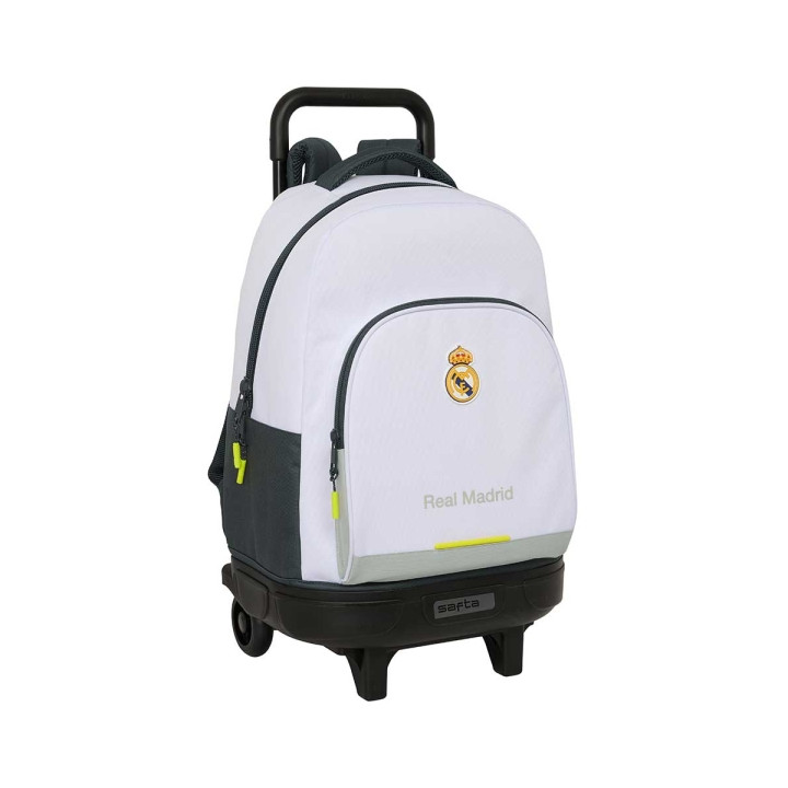 Safta Real Madrid Compact Mochila con Carro Integrado - Portabotellas - Extraible para Limpieza - Carro de PP