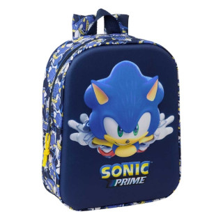 Safta Sonic Mochila Guarderia 3D de 6L - Asa de Mano Superior - Asas Regulables y Acolchadas - Cierre de Cremallera - 22x27x10c