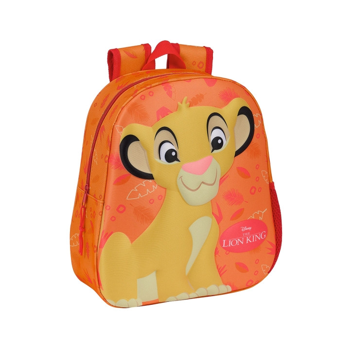 Safta el Rey Leon Mochila 3D de 8.64L - Portabotellas - Tarjeta de Identificacion Personal - Hombreras Acolchadas - 27x33x10cm
