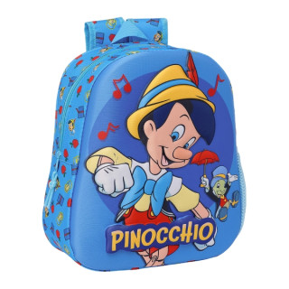 Safta Pinocho Mochila 3D de 8.64L - Portabotellas - Tarjeta de Identificacion Personal - Hombreras Acolchadas - 27x33x10cm - Co