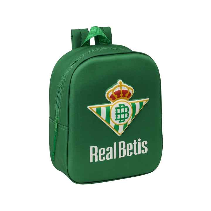 Safta Real Betis Mochila Guarderia 3D de 6L - Asa de Mano Superior - Asas Regulables y Acolchadas - Cierre de Cremallera - 22x2
