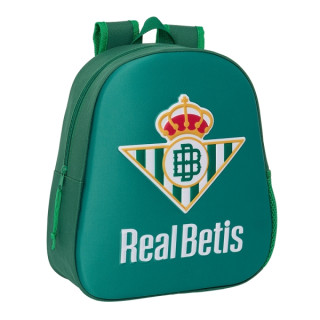 Safta Real Betis Mochila 3D de 8.64L - Portabotellas - Tarjeta de Identificacion Personal - Hombreras Acolchadas - 27x33x10cm -