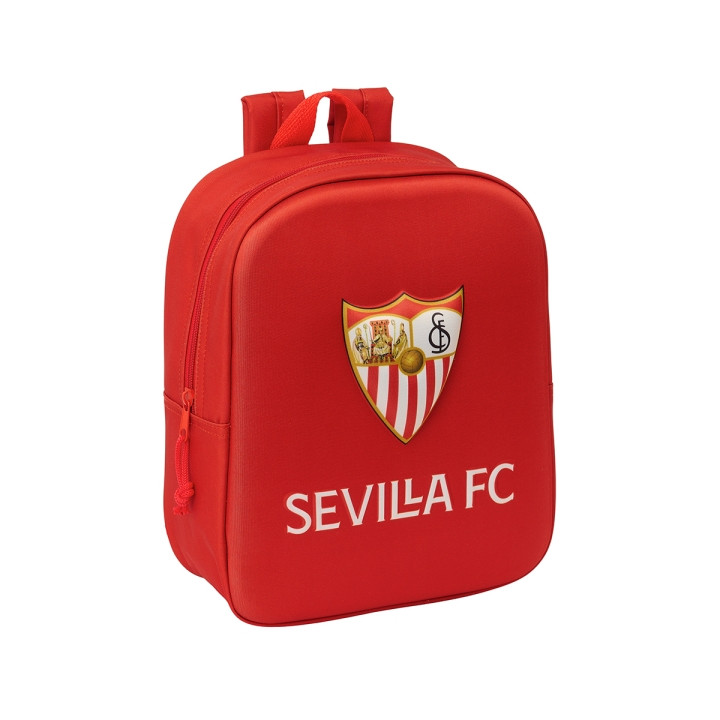 Safta Sevilla Fc Mochila Guarderia 3D de 6L - Asa de Mano Superior - Asas Regulables y Acolchadas - Cierre de Cremallera - 22x2