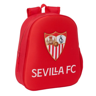 Safta Sevilla Fc Mochila 3D de 8.64L - Portabotellas - Tarjeta de Identificacion Personal - Hombreras Acolchadas - 27x33x10cm -