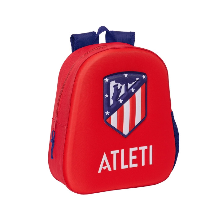 Safta Atletico de Madrid Mochila 3D de 8.64L - Portabotellas - Tarjeta de Identificacion Personal - Hombreras Acolchadas - 27x3