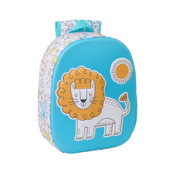 Safta Lion Mochila 3D de 8.64L - Portabotellas - Tarjeta de Identificacion Personal - Hombreras Acolchadas - 27x33x10cm - Color