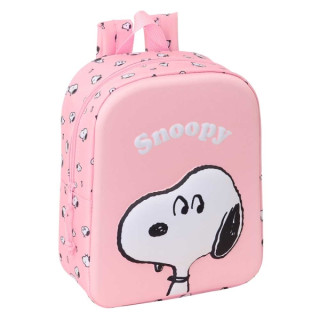 Safta Snoopy Mochila Guarderia 3D de 6L - Asa de Mano Superior - Asas Regulables y Acolchadas - Cierre de Cremallera - 22x27x10