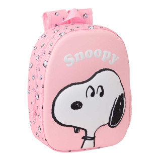Safta Snoopy Mochila 3D de 8.64L - Portabotellas - Tarjeta de Identificacion Personal - Hombreras Acolchadas - 27x33x10cm - Col