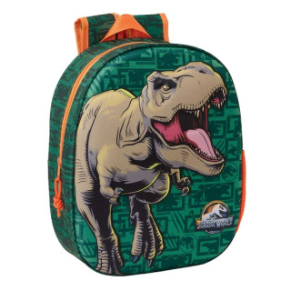 Safta Jurassic World Mochila 3D de 8.64L - Portabotellas - Tarjeta de Identificacion Personal - Hombreras Acolchadas - 27x33x10