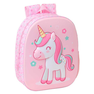Safta Unicorn Mochila 3D de 8.64L - Portabotellas - Tarjeta de Identificacion Personal - Hombreras Acolchadas - 27x33x10cm - Co