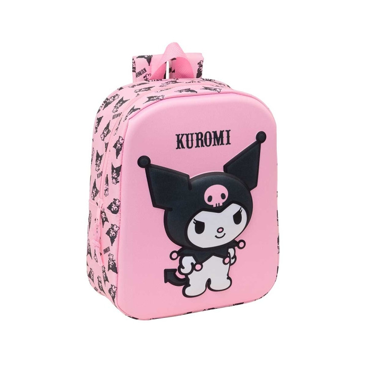 Safta Kuromi Mochila Guarderia 3D de 6L - Asa de Mano Superior - Asas Regulables y Acolchadas - Cierre de Cremallera - 22x27x10