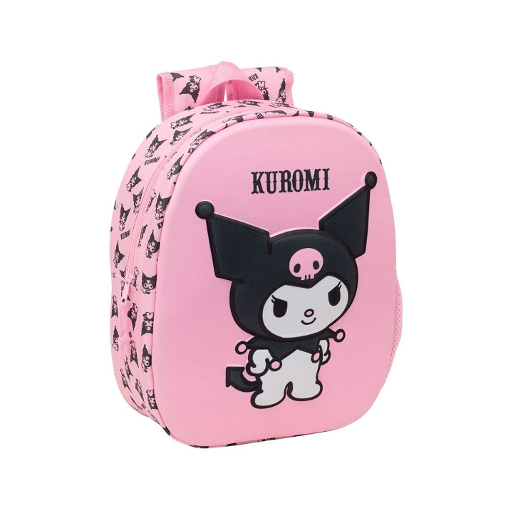 Safta Kuromi Mochila 3D de 8.64L - Portabotellas - Tarjeta de Identificacion Personal - Hombreras Acolchadas - 27x33x10cm - Col