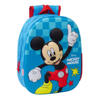 Safta Mickey Mouse Mochila 3D de 8.64L - Portabotellas - Tarjeta de Identificacion Personal - Hombreras Acolchadas - 27x33x10cm