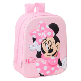 Safta Minnie Mouse Mochila Guarderia 3D de 6L - Asa de Mano Superior - Asas Regulables y Acolchadas - Cierre de Cremallera - 22