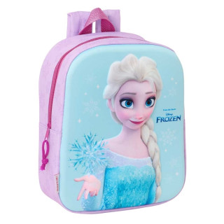 Safta Frozen Mochila Guarderia 3D de 6L - Asa de Mano Superior - Asas Regulables y Acolchadas - Cierre de Cremallera - 22x27x10