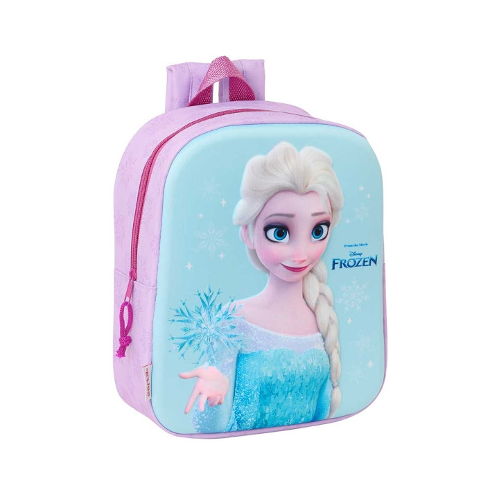 Safta Frozen Mochila Guarderia 3D de 6L - Asa de Mano Superior - Asas Regulables y Acolchadas - Cierre de Cremallera - 22x27x10